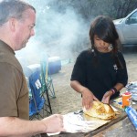 camping-at-idyllwild-june-2009-087 Slicing, Pre-Buttering, and Wrapping the Bread in Aluminum Foil