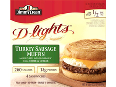 Jimmy Dean D-lights turkey sausage breakfast sandwich.
