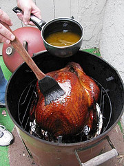 Smoking a turkey