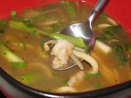 Chicken Shrimp Udon Noodle Soup