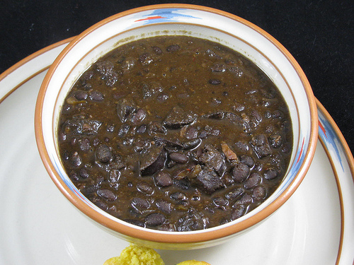 Smoked Black Bean Soup with Sausage